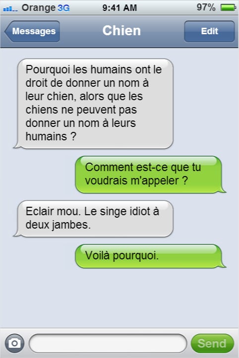 ... enverrait sÃ»rement des messages comme ceux-lÃ ... C'est excellent