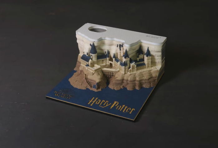 QYHSS Bloc-Notes d'art 3D Harry Potter avec lumières,Porte-Stylo