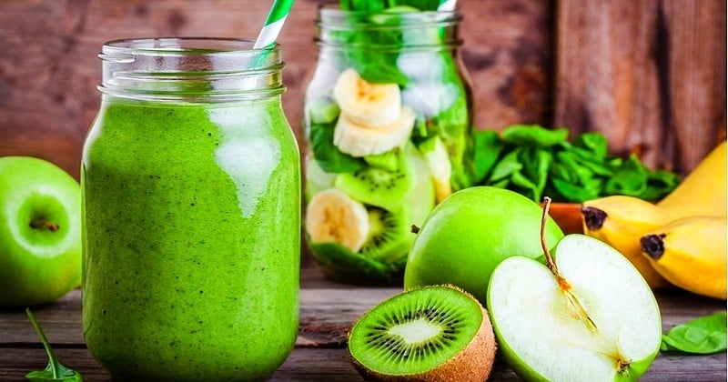 Voyez la vie en vert avec le smoothie à la pomme et au kiwi !