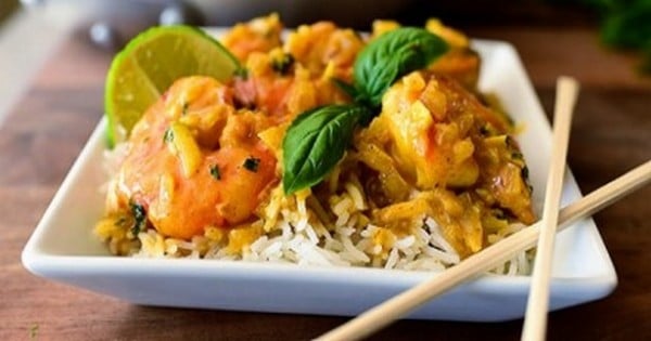 Risotto de crevettes au curry !