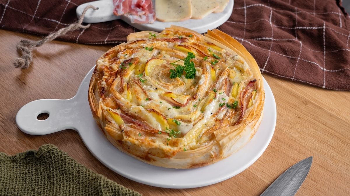 Cette tarte tourbillon à la raclette va retourner vos papilles de gourmandise !