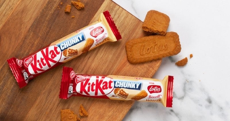 Kit Kat dévoile une nouvelle barre chocolatée au spéculoos et au... chocolat blanc ! (On salive déjà)