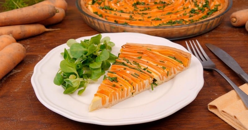 Tarte en spirale garnie de carottes