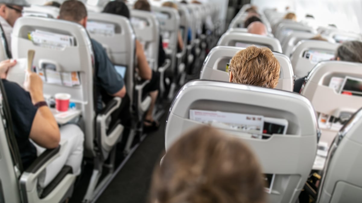 Passagers à bord d'un avion 