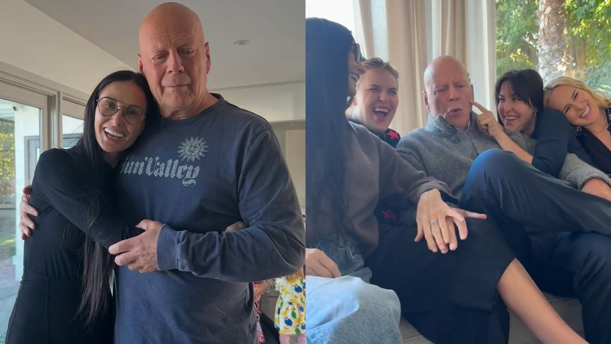 Bruce Willis avec son ex-femme Demi Moore et leurs enfants