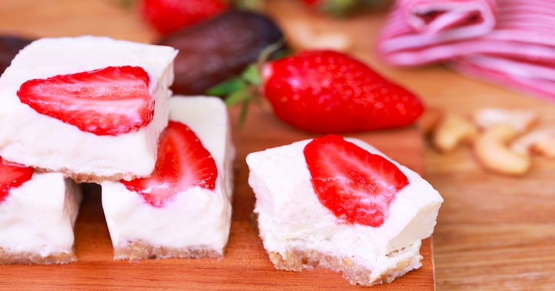 Cheesecake vegan aux fraises