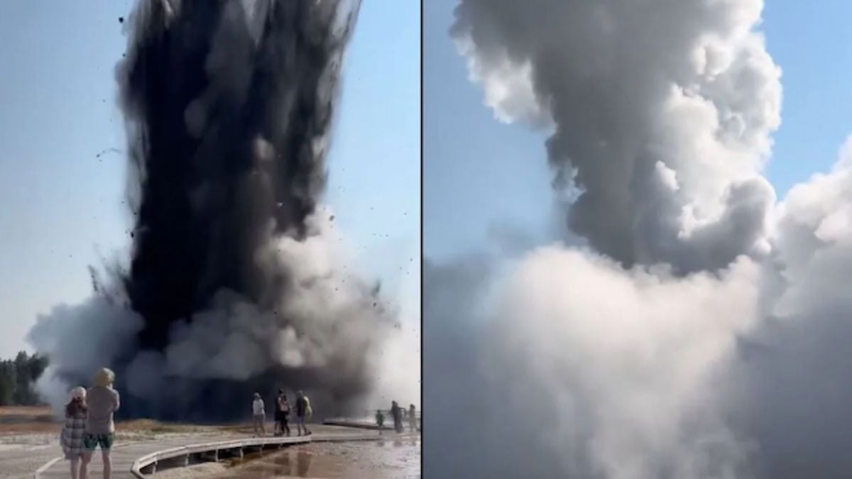 VIDÉO - l'impressionnante explosion d'un geyser sème la panique dans un parc national