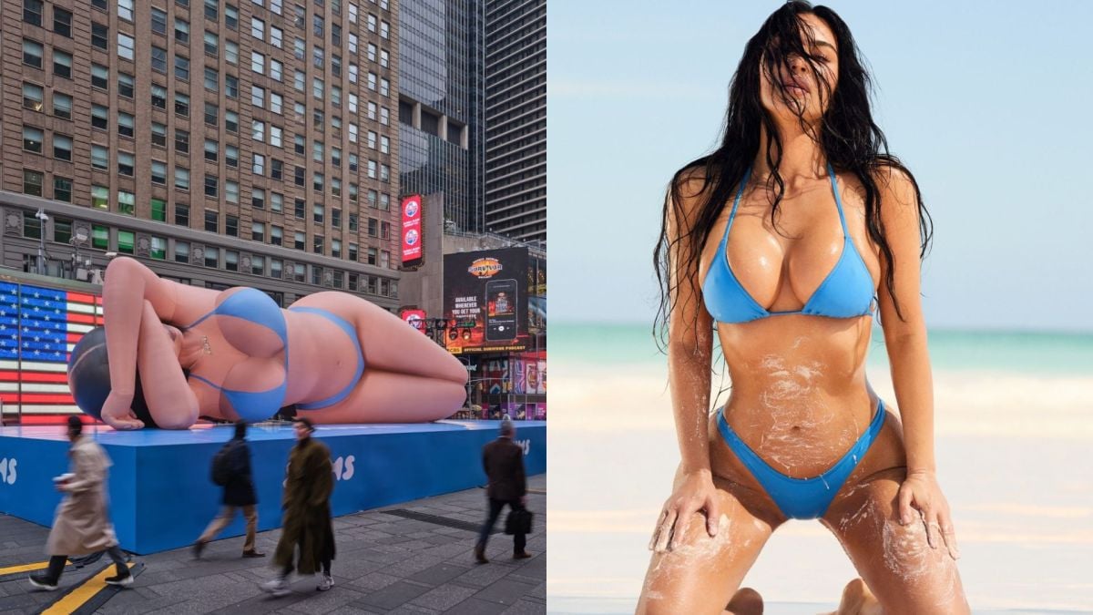 Une poupée gonflable géante de Kim Kardashian en bikini installée à New York crée la polémique