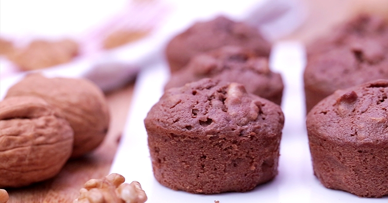 Mini brownies aux noix du Périgord AOP à dévorer sans culpabilité !