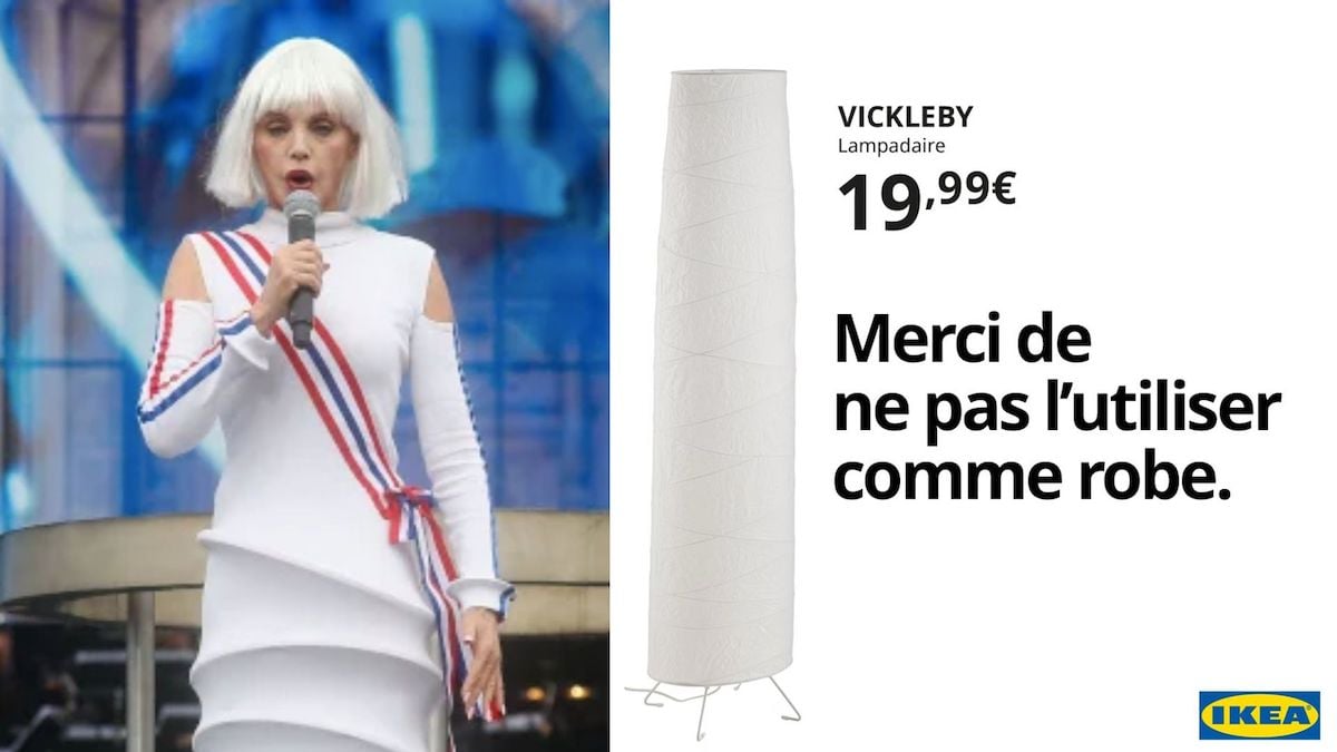 IKEA tacle Arielle Dombasle après sa prestation lunaire et compare sa robe... avec une lampe