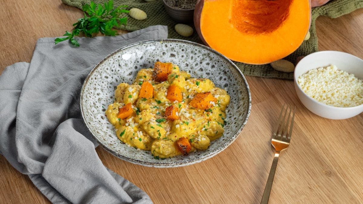 Gnocchis au fromage et à la crème de courge