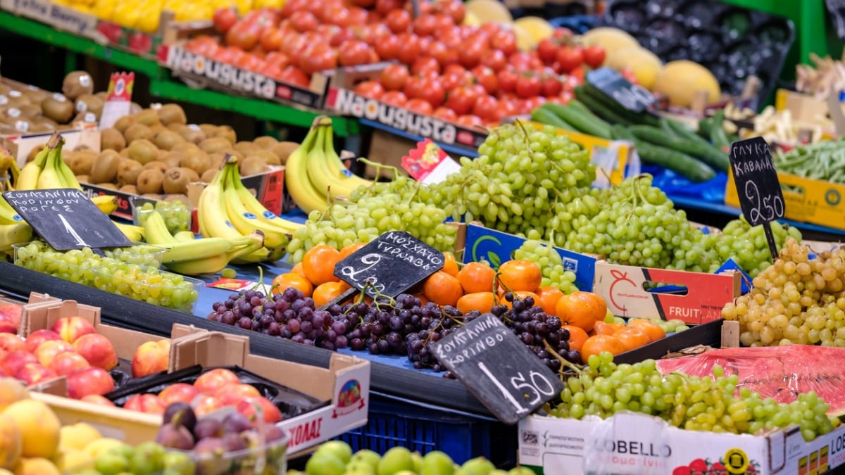 Des fruits dans un supermarché