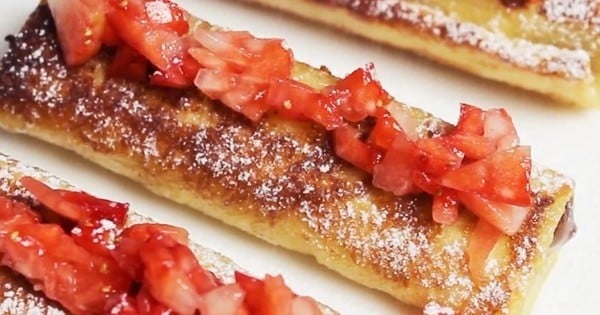 Roulés au chocolat et fraises