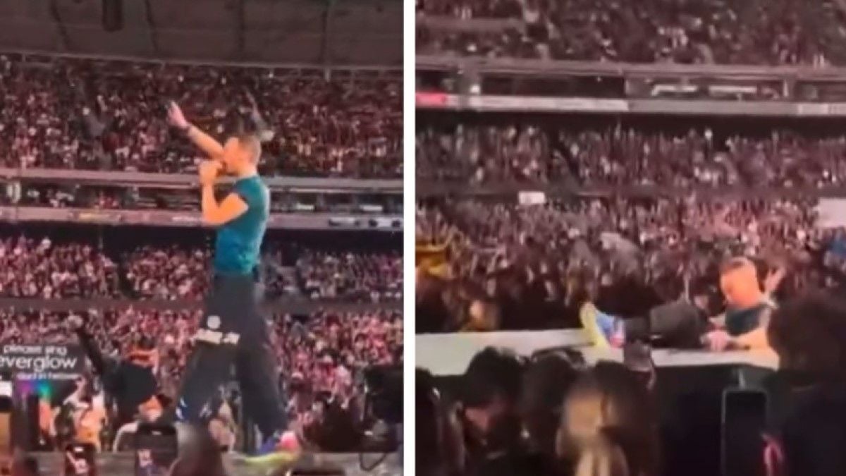 VIDÉO : La chute impressionnante du chanteur de Coldplay, tombé dans un trou sur scène en plein concert