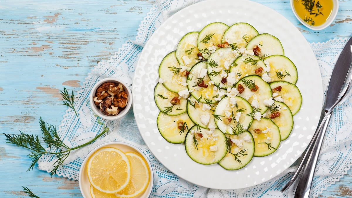 assiette de carpaccio de courgettes