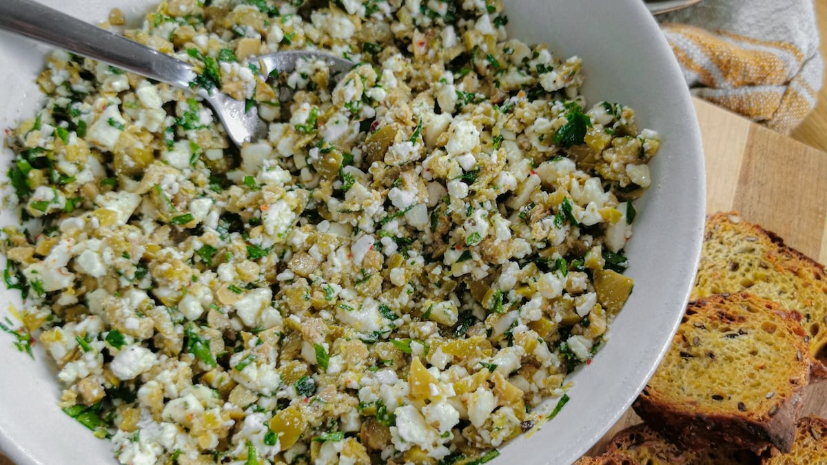 tapenade d'olives vertes à la feta