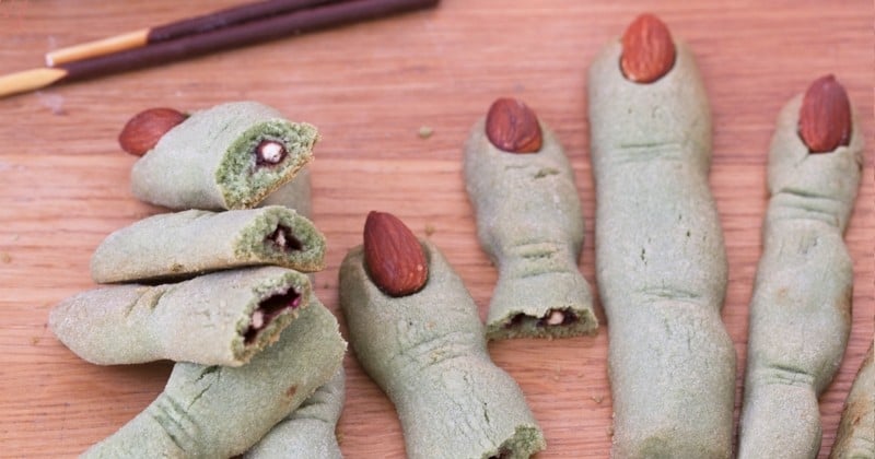 Pour être prêt pour Halloween, préparez ces croustillants doigts de sorcières en sablés au chocolat !