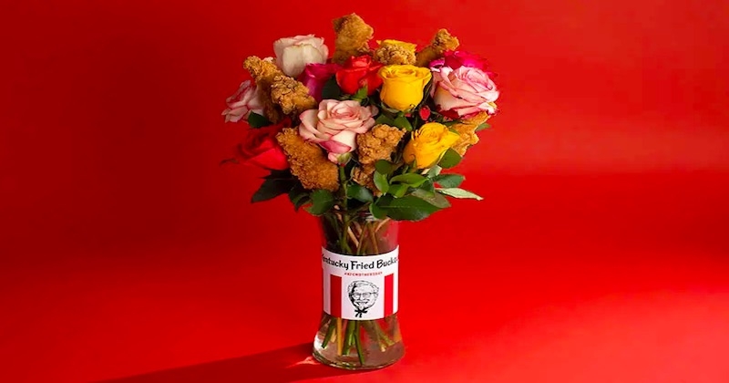 KFC vous propose d'offrir un bouquet de fleurs au... poulet frit !