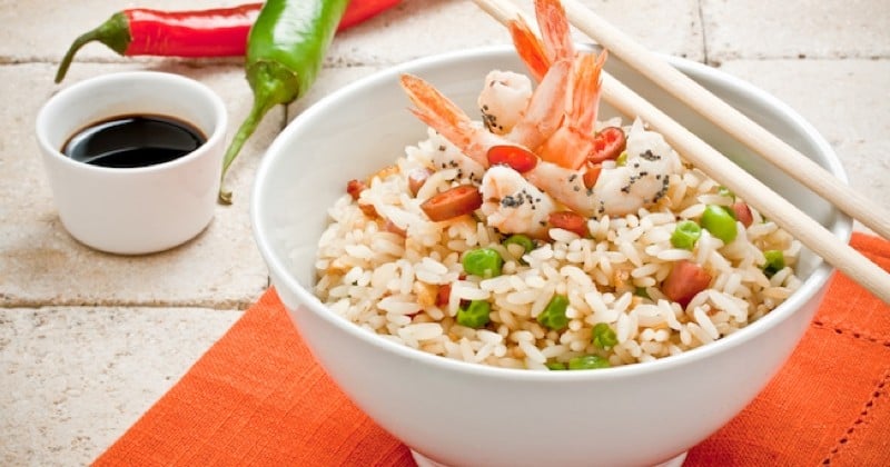 Riz cantonnais aux crevettes