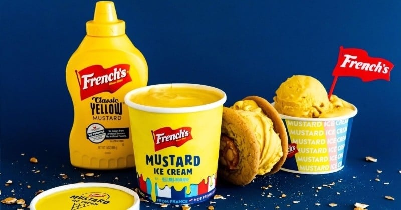 French's la marque américaine de moutarde s’associe à Coolhaus  pour créer une glace à la moutarde !