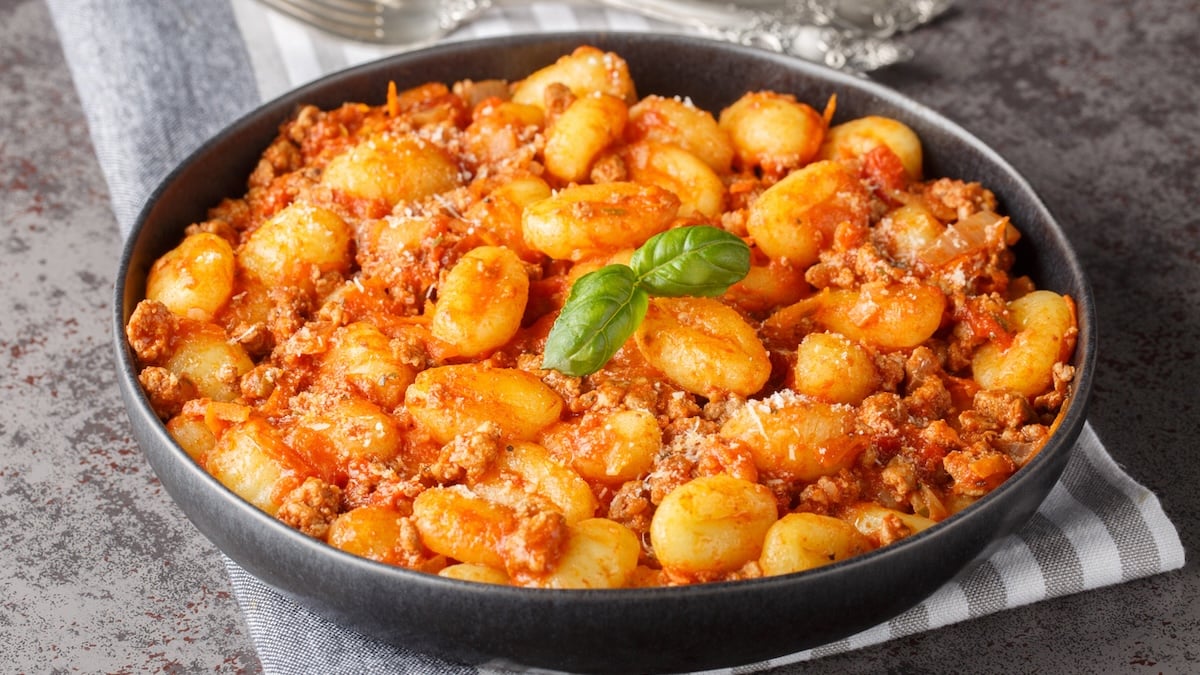 plat de gnocchis à la bolognaise