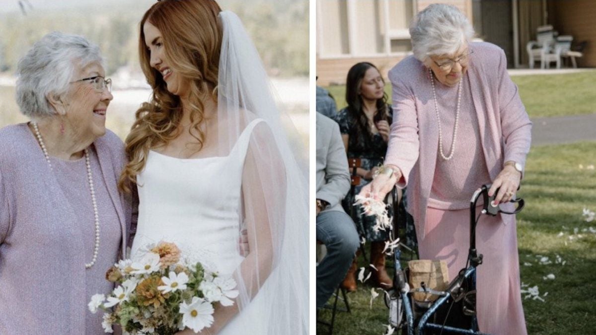 Elle demande à sa grand-mère de 98 ans d'être sa « flower girl » pour son mariage, les images vont vous émouvoir