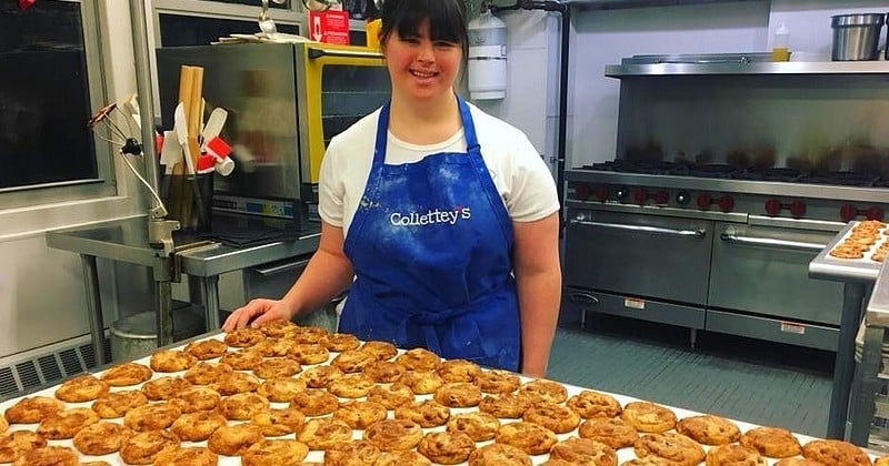 Colette, jeune trisomique, gère une pâtisserie à succès célèbre pour ses cookies