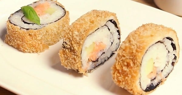 Makis frits au saumon et au concombre de Brandt, comme au resto japonais