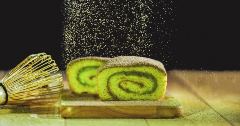 Gâteau roulé au thé vert matcha