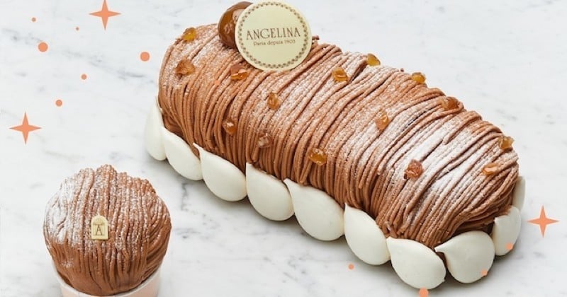 Découvrez la bûche de Noël au Mont-Blanc du salon de thé Angelina Paris