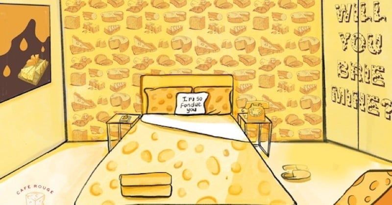 Vous ne rêvez pas, il existe bien une chambre d'hôtel sur le thème du fromage !