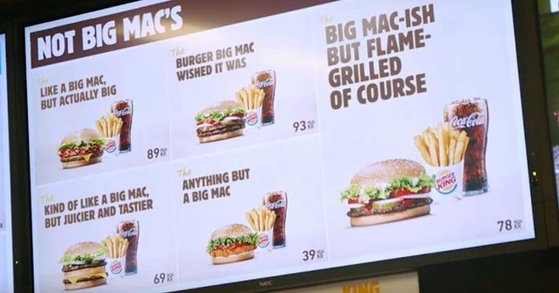 En Suède, Burger King se moque de McDonald's en détournant le Big Mac