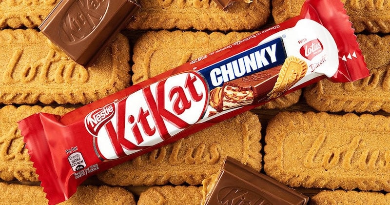 Kit Kat présente sa nouvelle barre chocolatée à la pâte à tartiner au.. spéculoos !