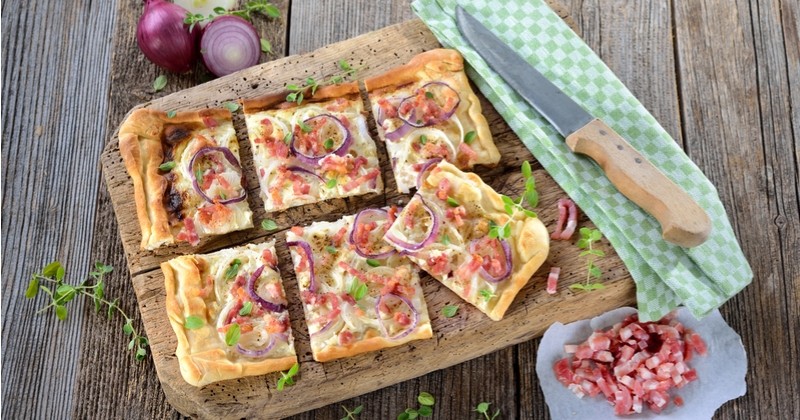 Quiche à la pancetta et fourme d'Ambert