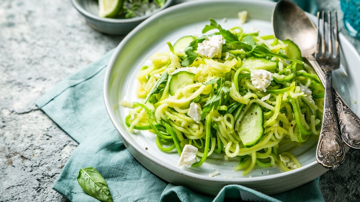 Salade de tagliatelles de courgette