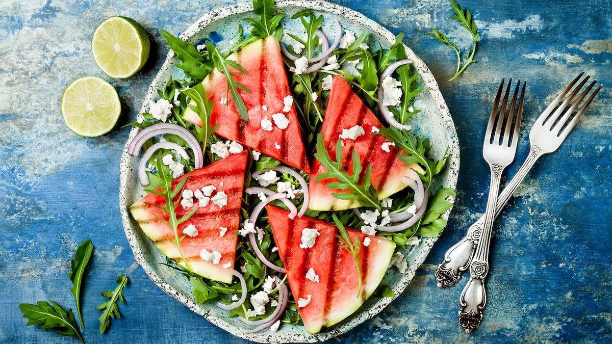 Salade de pastèque grillée à la feta