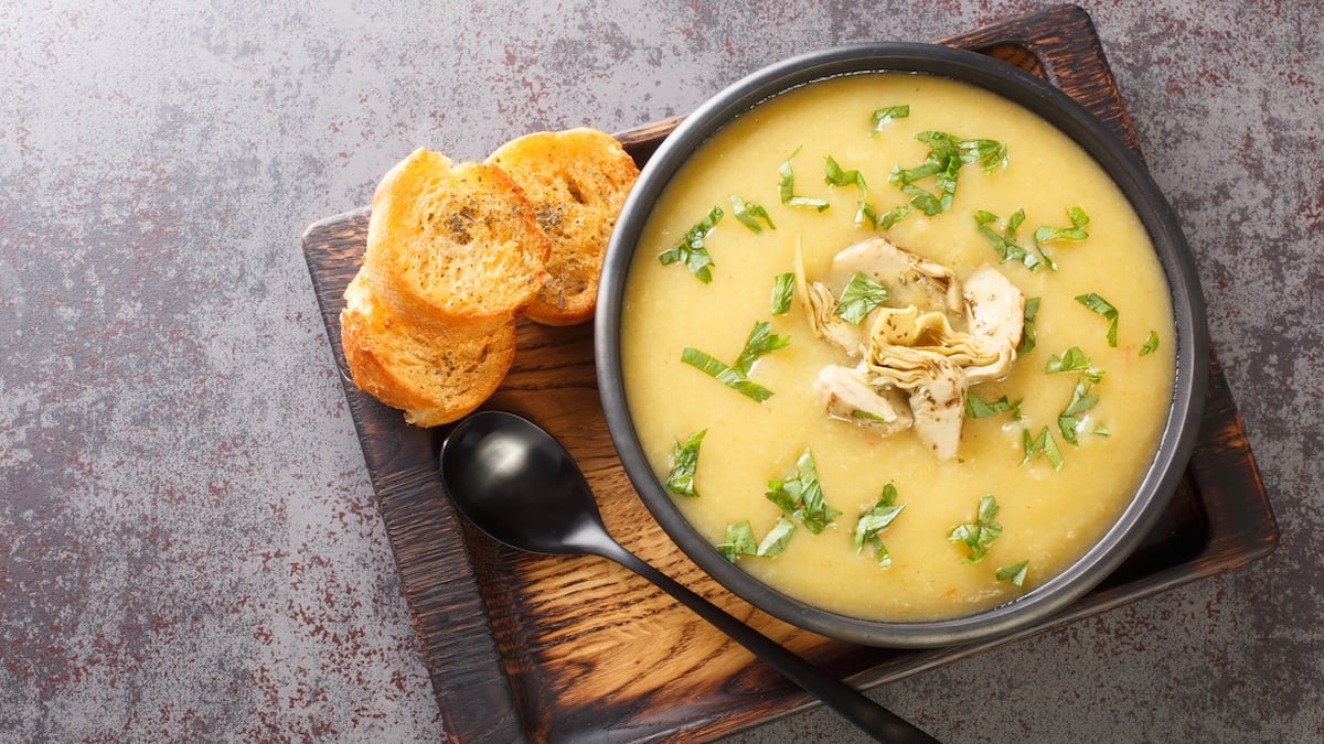 Soupe à la courge et aux poireaux