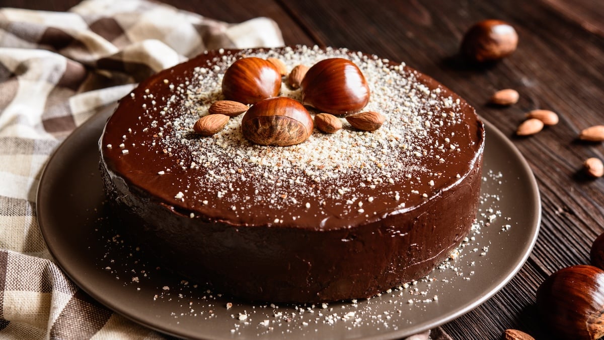 Gâteau au chocolat et aux marrons