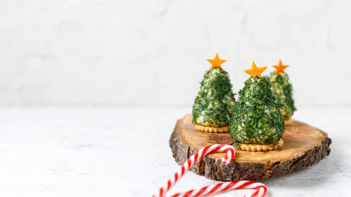 Sapin de Noël en fromage frais