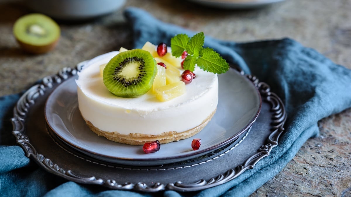 Cheesecake au kiwi et à la noix de coco