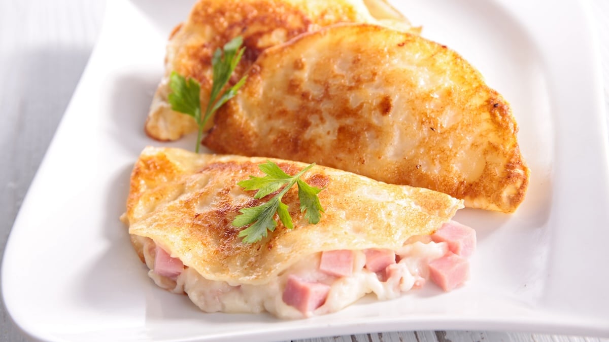 Crêpes salées au jambon et fromage