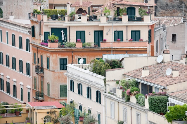 Vue aérienne de plusieurs immeubles à Rome