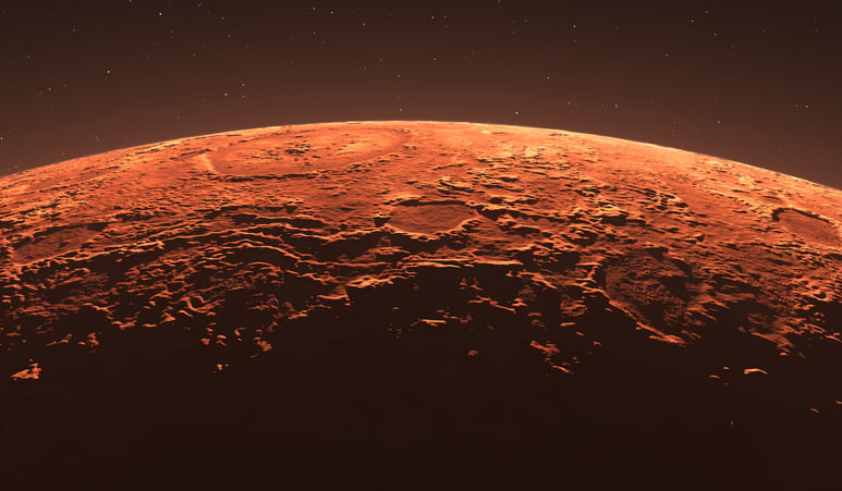 la planète Mars vue depuis l'espace