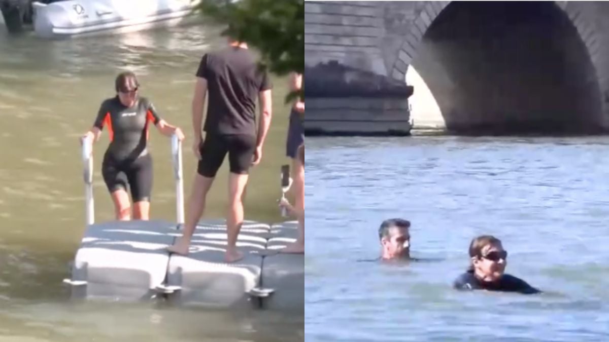 Images d'Anne Hidalgo nageant dans la Seine