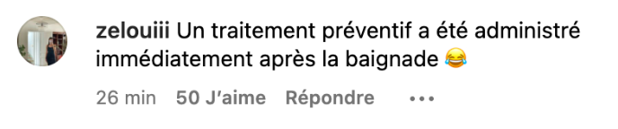 Commentaire d'une internaute se moquant de la baignade d'Anne Hidalgo