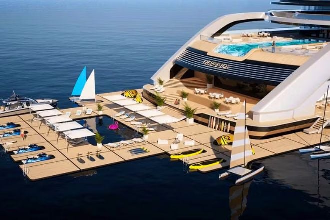 Le lieu dédié aux activités aquatiques sur le mégayacht