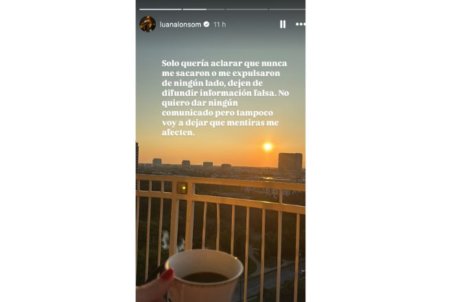 La story Instagram de Luana Alonso postée ce 5 août 