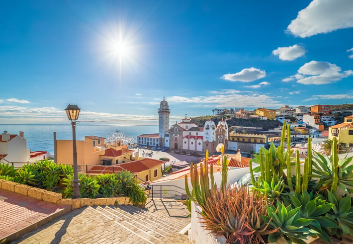 Le soleil à Tenerife sur l'archipel des Canaries