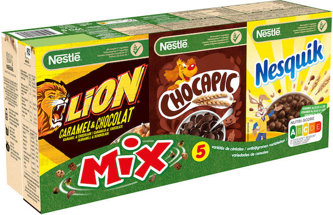 Paquets de céréales Nestlé