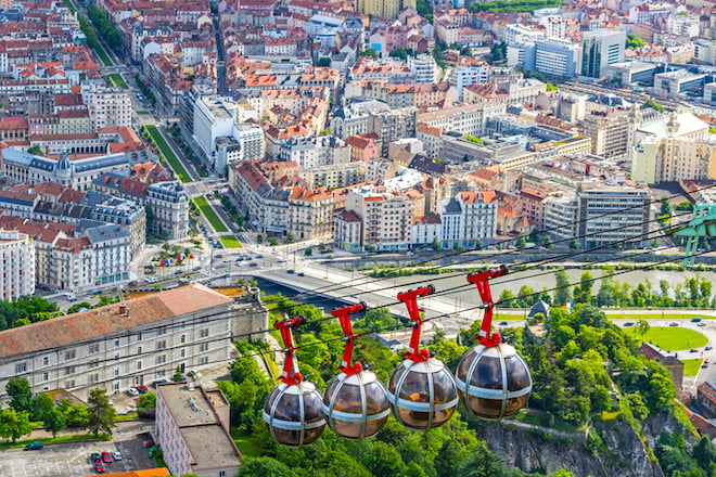 Vue aérienne de Grenoble